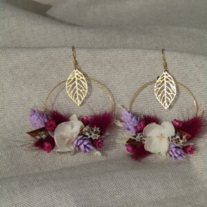 Grandes boucles d'oreille rondes "Violette"