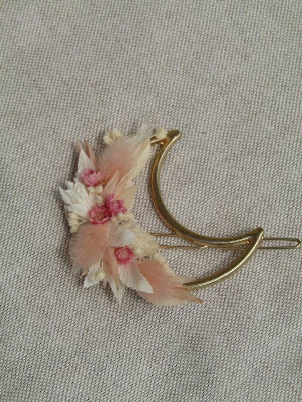 Barrette lune "Rose"