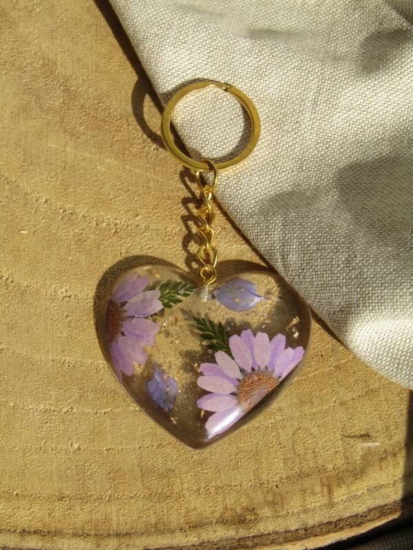 Porte-clé cœur "Violette"